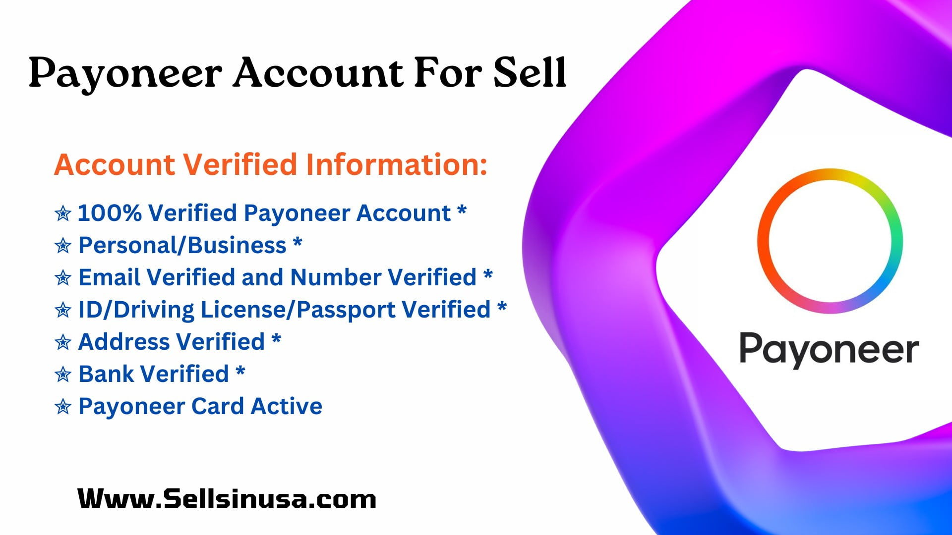 Buy Verified Payoneer Accounts